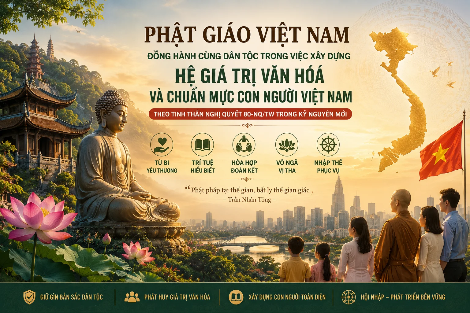 PHẬT GIÁO VIỆT NAM VỚI VIỆC XÂY DỰNG HỆ GIÁ TRỊ VĂN HÓA VÀ CHUẨN MỰC CON NGƯỜI VIỆT NAM TRONG KỶ NGUYÊN MỚI THEO NGHỊ QUYẾT 80-NQ/TW